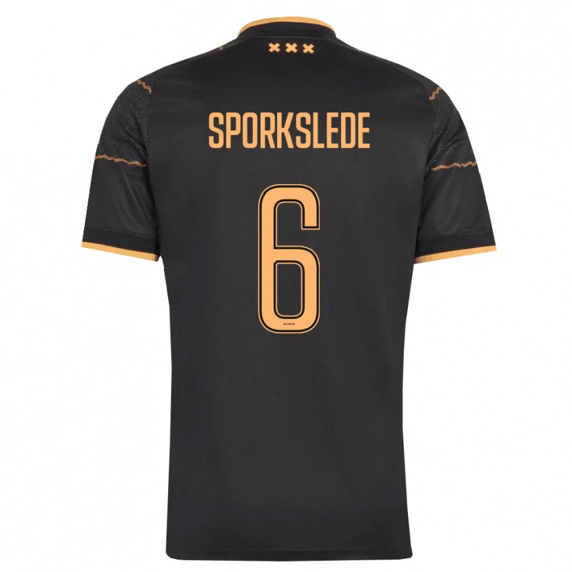 Danxen Barn Fabian Sporkslede #6 Svart Orange Bortatröja Matchtröjor 2026/27 Tröjor T-Tröja
