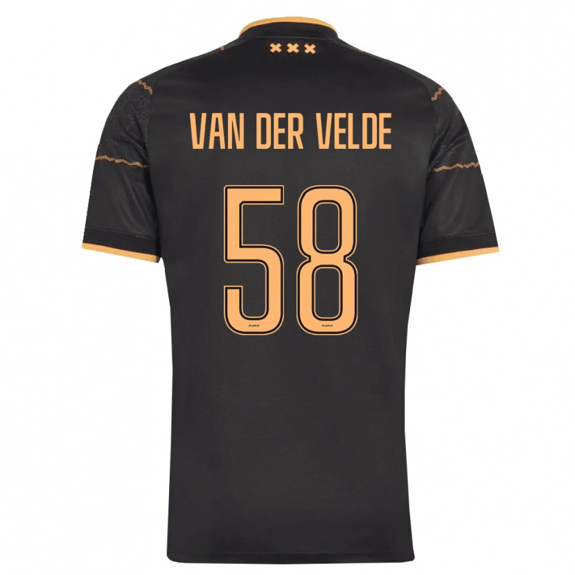 Danxen Barn Valentijn Van Der Velde #58 Svart Orange Bortatröja Matchtröjor 2026/27 Tröjor T-Tröja