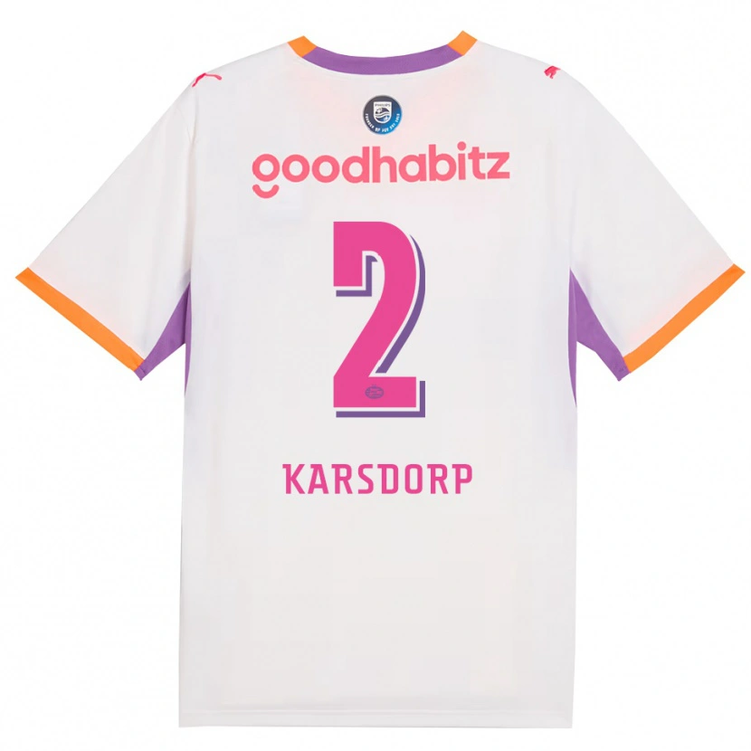 Danxen Barn Rick Karsdorp #2 Vit Lila Orange Bortatröja Matchtröjor 2026/27 Tröjor T-Tröja