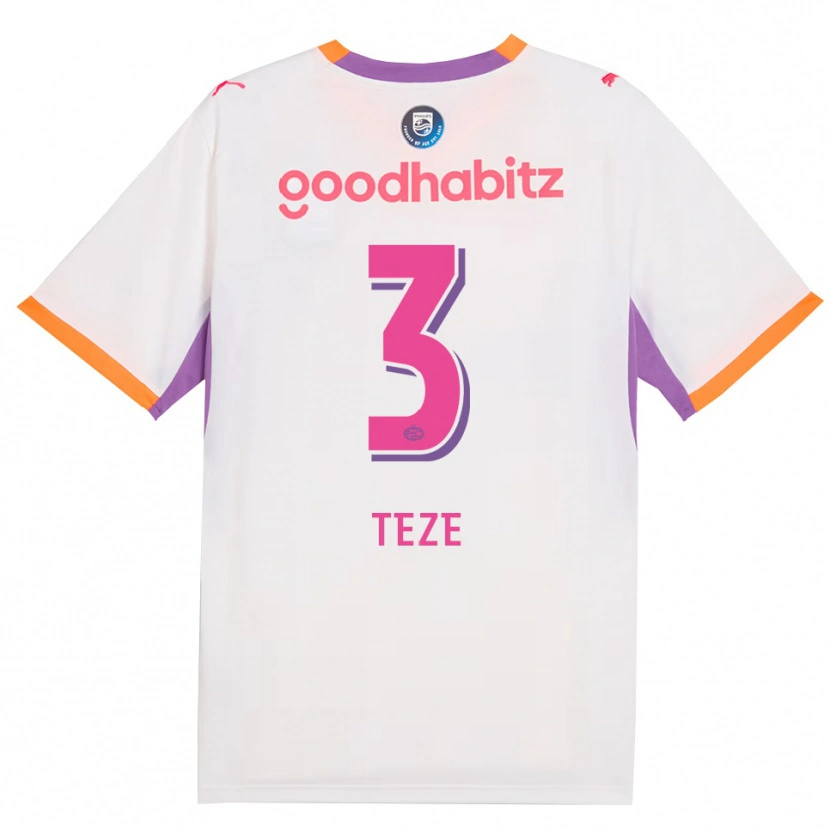 Danxen Barn Jordan Teze #3 Vit Lila Orange Bortatröja Matchtröjor 2026/27 Tröjor T-Tröja