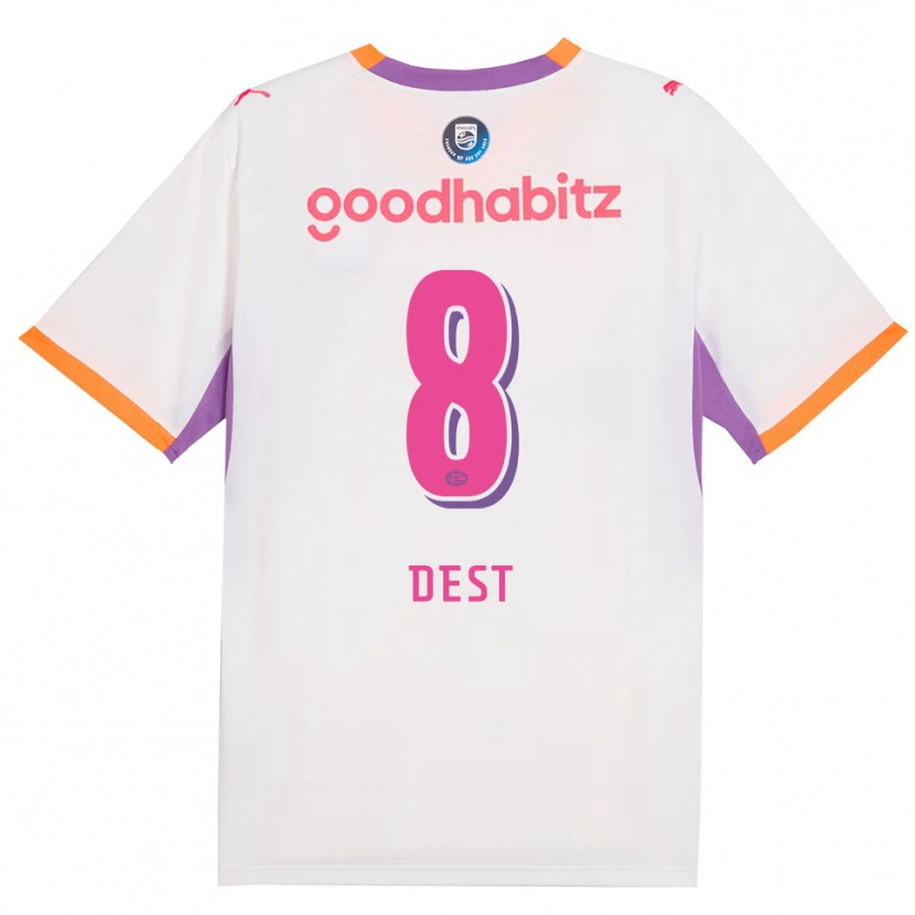 Danxen Barn Sergiño Dest #8 Vit Lila Orange Bortatröja Matchtröjor 2026/27 Tröjor T-Tröja