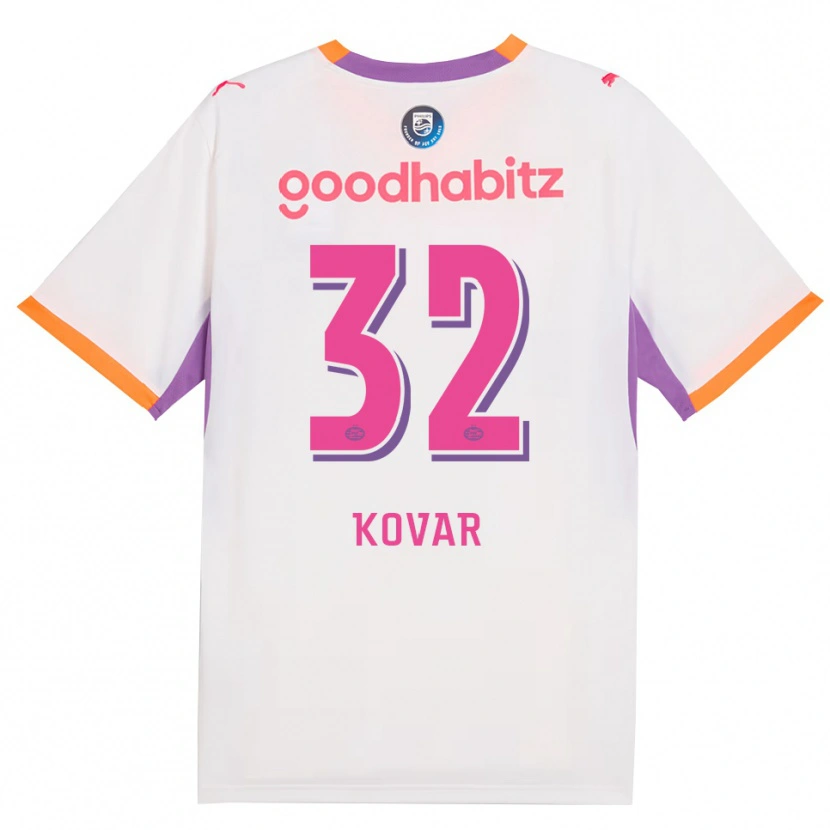 Danxen Barn Matej Kovar #32 Vit Lila Orange Bortatröja Matchtröjor 2026/27 Tröjor T-Tröja