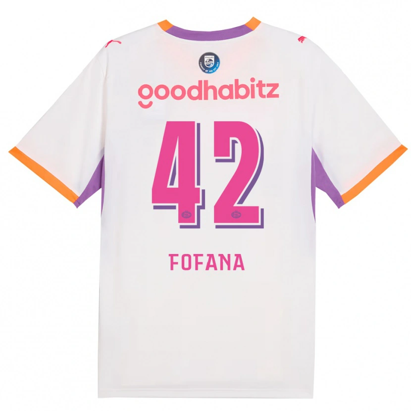 Danxen Barn Fode Fofana #42 Vit Lila Orange Bortatröja Matchtröjor 2026/27 Tröjor T-Tröja