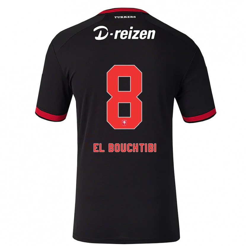 Danxen Barn Ilias El Bouchtibi #8 Röd Vit Svart Bortatröja Matchtröjor 2026/27 Tröjor T-Tröja