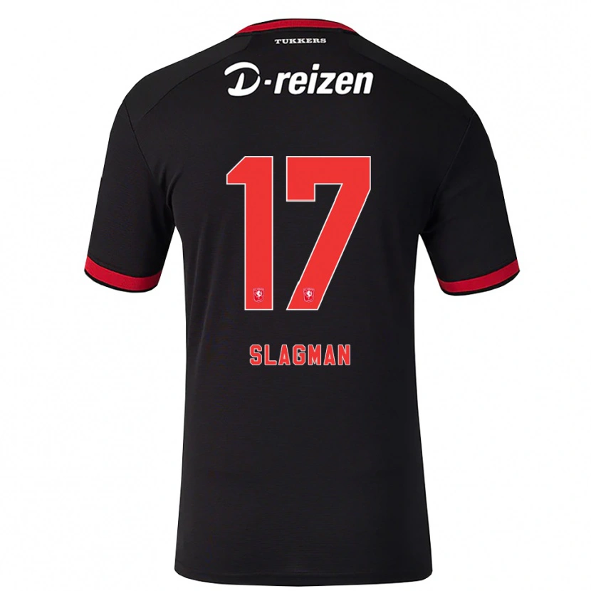 Danxen Barn Thom Slagman #17 Röd Vit Svart Bortatröja Matchtröjor 2026/27 Tröjor T-Tröja