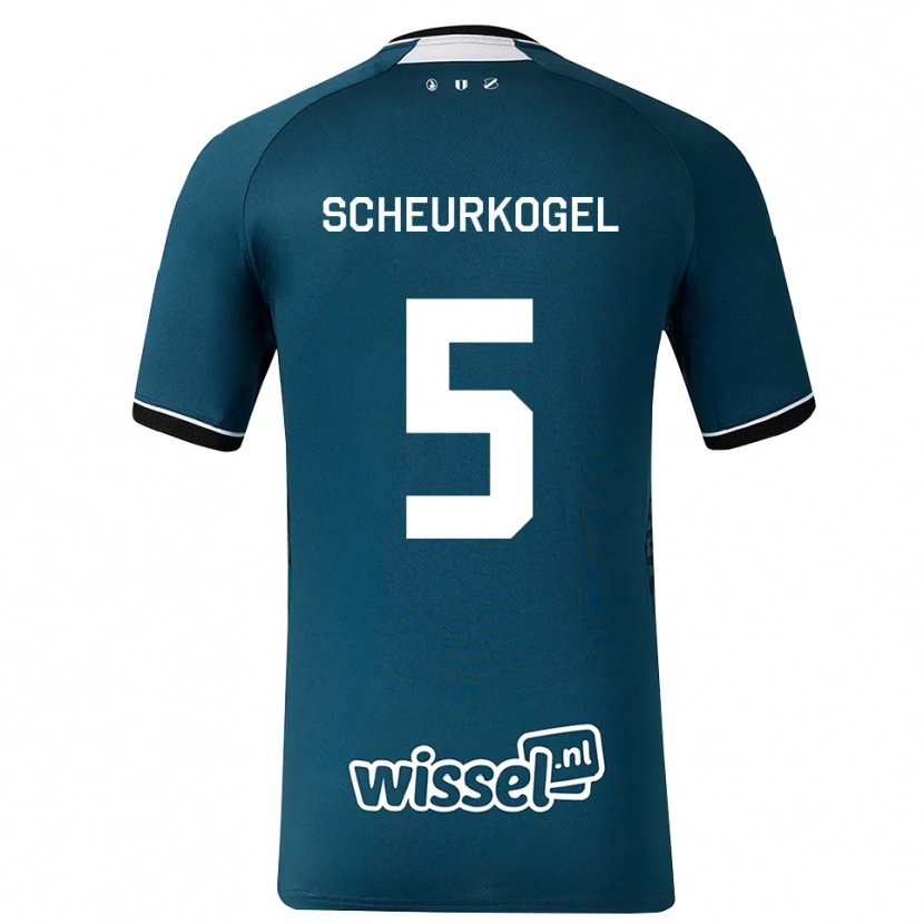 Danxen Barn Maurits Scheurkogel #5 Mörk Skiffergrå Vit Bortatröja Matchtröjor 2026/27 Tröjor T-Tröja