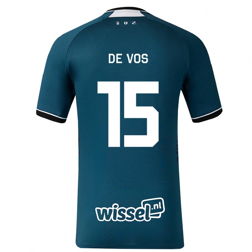Danxen Barn Nick De Vos #15 Mörk Skiffergrå Vit Bortatröja Matchtröjor 2026/27 Tröjor T-Tröja