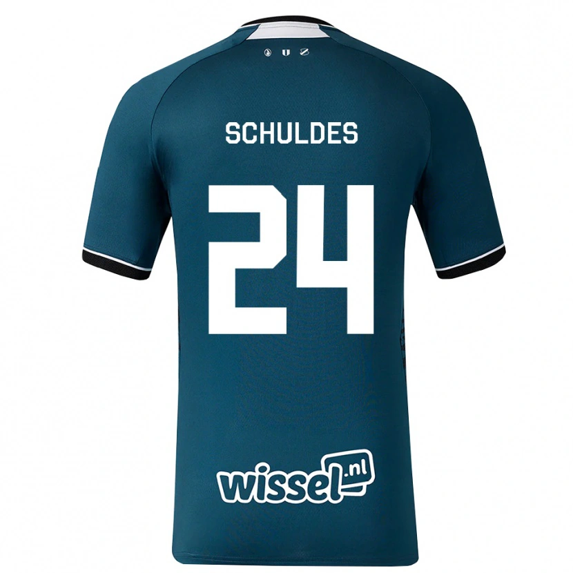 Danxen Barn Jamie Schuldes #24 Mörk Skiffergrå Vit Bortatröja Matchtröjor 2026/27 Tröjor T-Tröja