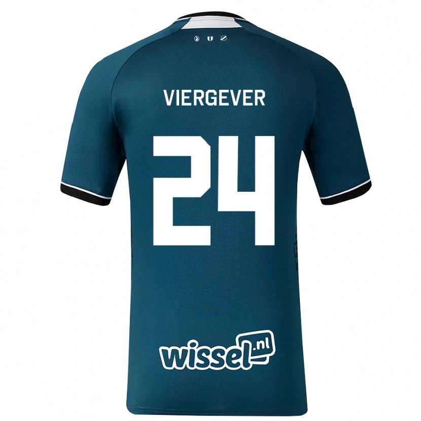 Danxen Barn Nick Viergever #24 Mörk Skiffergrå Vit Bortatröja Matchtröjor 2026/27 Tröjor T-Tröja