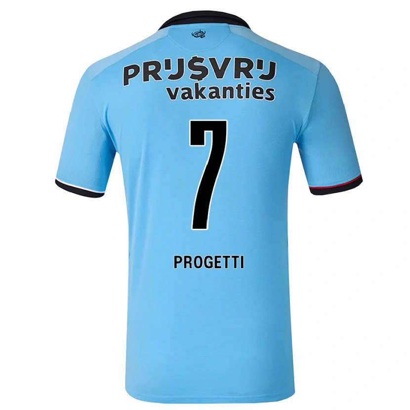 Danxen Barn Vinícius Progetti #7 Djup Himmelsblå Svart Röd Bortatröja Matchtröjor 2026/27 Tröjor T-Tröja