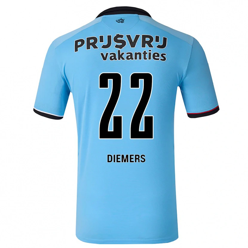 Danxen Barn Mark Diemers #22 Djup Himmelsblå Svart Röd Bortatröja Matchtröjor 2026/27 Tröjor T-Tröja