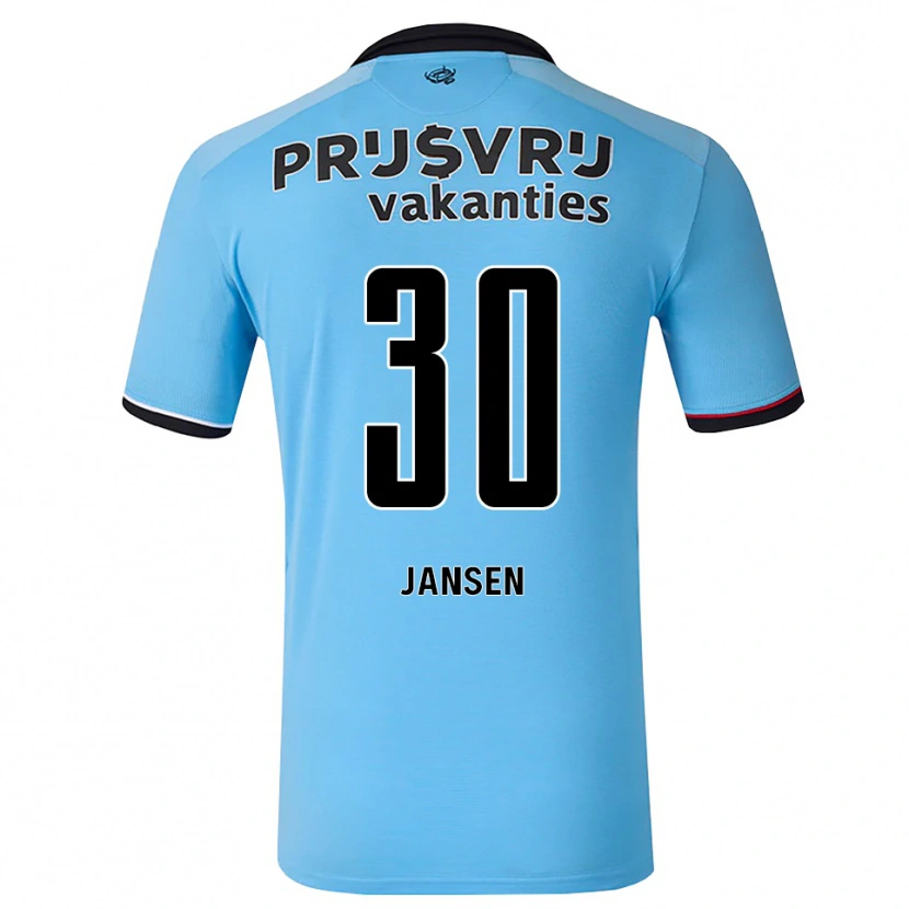 Danxen Barn Thijs Jansen #30 Djup Himmelsblå Svart Röd Bortatröja Matchtröjor 2026/27 Tröjor T-Tröja