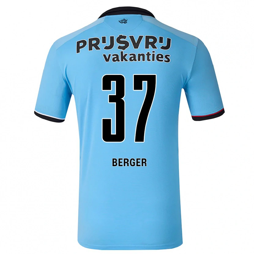 Danxen Barn Mannou Berger #37 Djup Himmelsblå Svart Röd Bortatröja Matchtröjor 2026/27 Tröjor T-Tröja