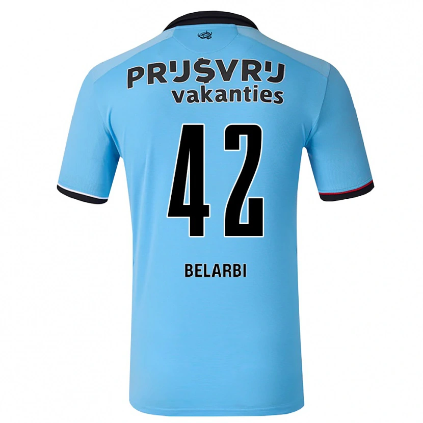 Danxen Barn Abdel Belarbi #42 Djup Himmelsblå Svart Röd Bortatröja Matchtröjor 2026/27 Tröjor T-Tröja