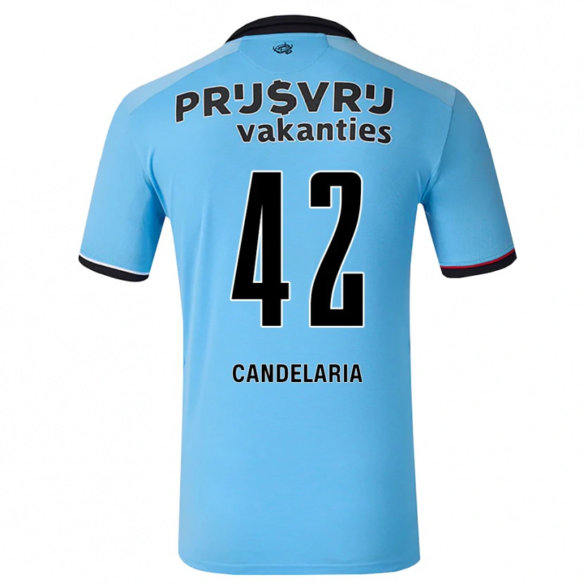 Danxen Barn Jayden Candelaria #42 Djup Himmelsblå Svart Röd Bortatröja Matchtröjor 2026/27 Tröjor T-Tröja