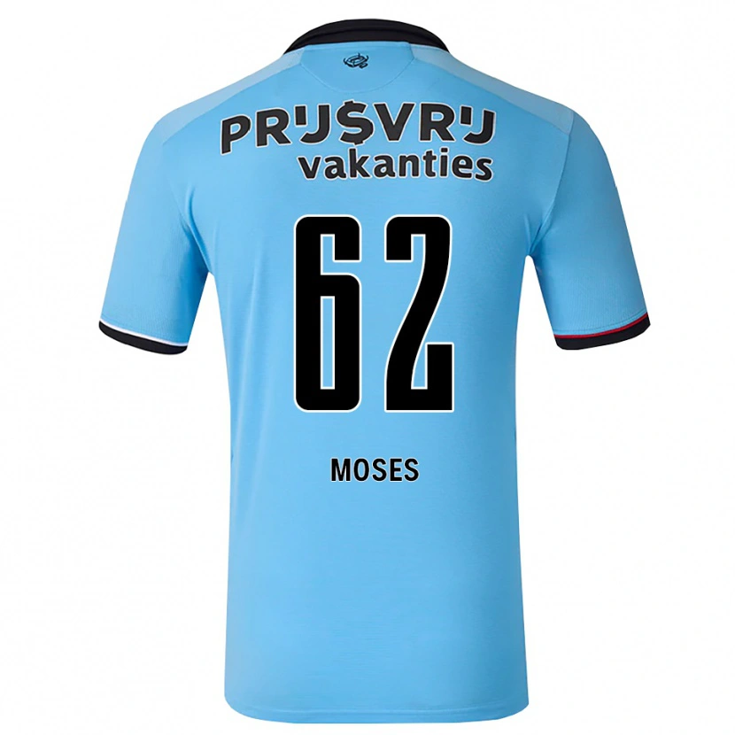 Danxen Barn Troy Moses #62 Djup Himmelsblå Svart Röd Bortatröja Matchtröjor 2026/27 Tröjor T-Tröja