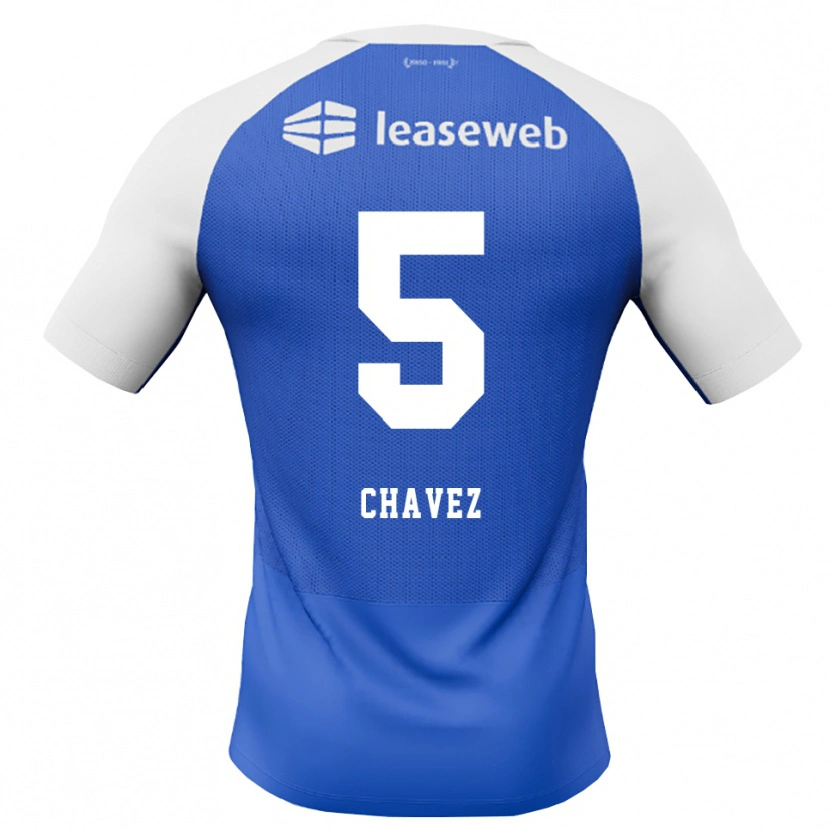 Danxen Barn Mateo Chávez #5 Kornblå Röd Vit Bortatröja Matchtröjor 2026/27 Tröjor T-Tröja