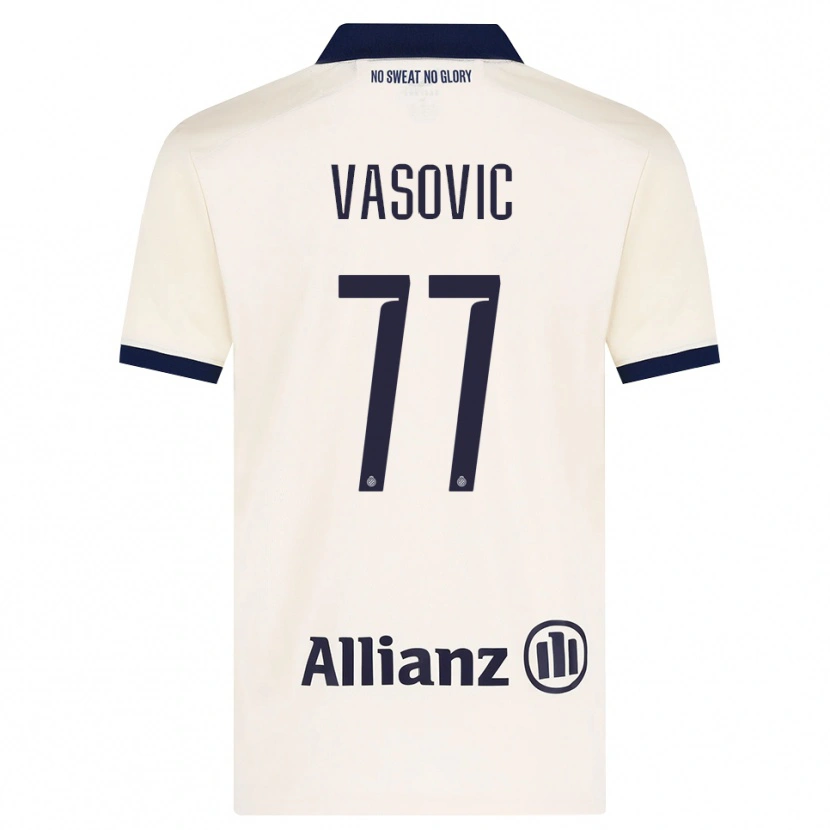 Danxen Barn Andrej Vasovic #77 Beige Svart Bortatröja Matchtröjor 2026/27 Tröjor T-Tröja