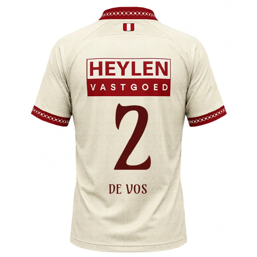 Danxen Barn Lucas De Vos #2 Beige Röd Bortatröja Matchtröjor 2026/27 Tröjor T-Tröja