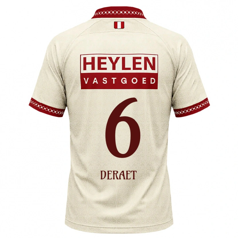 Danxen Barn Xavi Deraet #6 Beige Röd Bortatröja Matchtröjor 2026/27 Tröjor T-Tröja