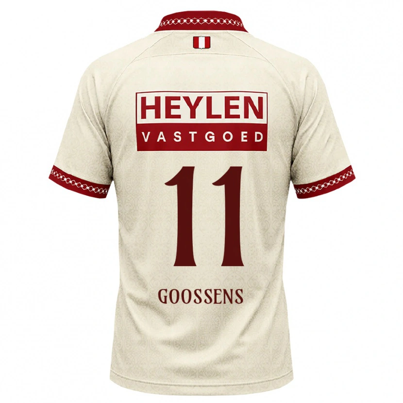 Danxen Barn Mattias Goossens #11 Beige Röd Bortatröja Matchtröjor 2026/27 Tröjor T-Tröja
