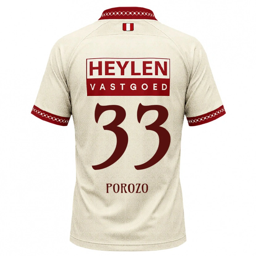 Danxen Barn Snayder Porozo #33 Beige Röd Bortatröja Matchtröjor 2026/27 Tröjor T-Tröja