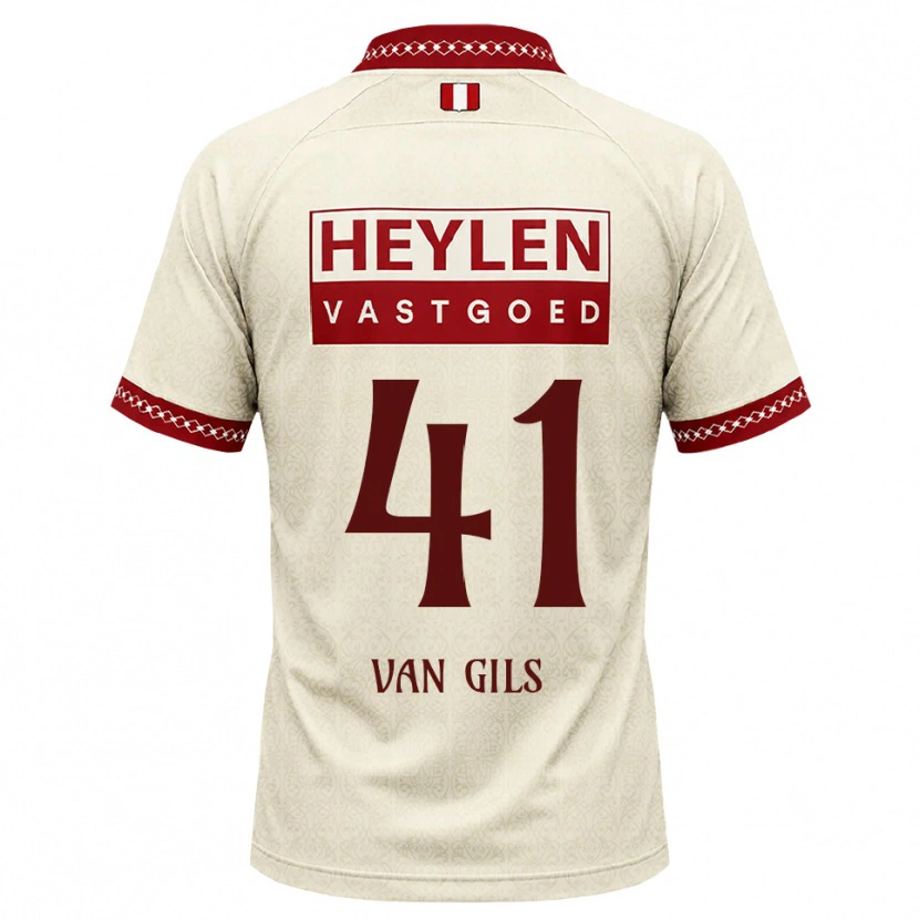 Danxen Barn Mathis Van Gils #41 Beige Röd Bortatröja Matchtröjor 2026/27 Tröjor T-Tröja