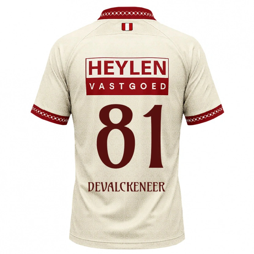 Danxen Barn Niels Devalckeneer #81 Beige Röd Bortatröja Matchtröjor 2026/27 Tröjor T-Tröja