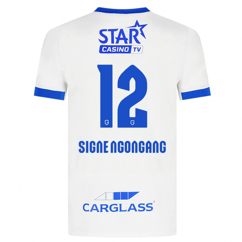 Danxen Barn Yannick Signe Ngongang #12 Vit Blå Bortatröja Matchtröjor 2026/27 Tröjor T-Tröja