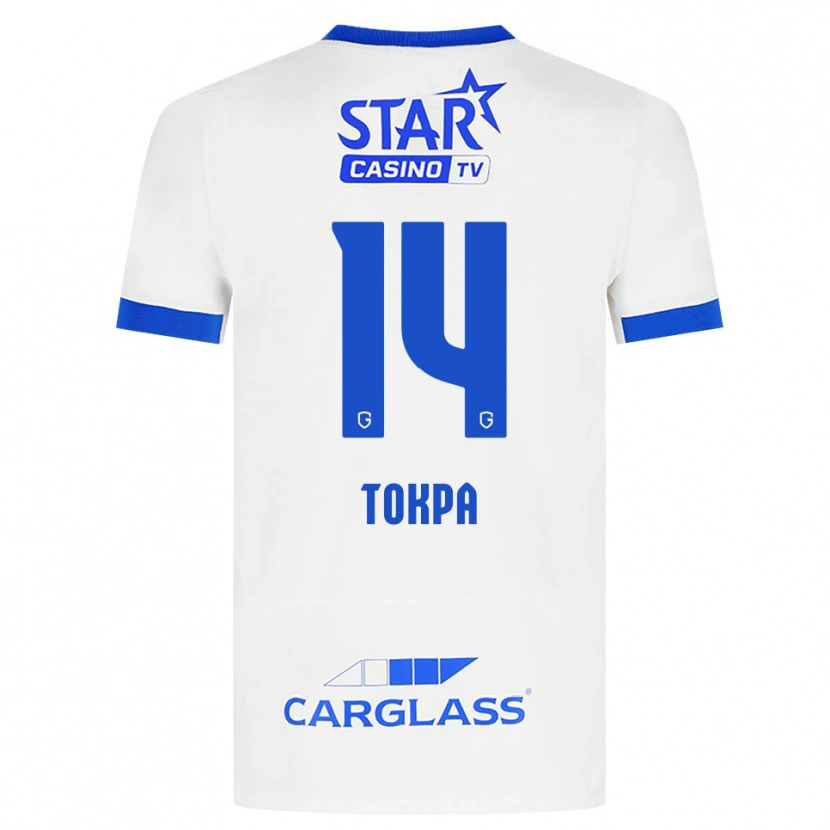 Danxen Barn Winner Tokpa #14 Vit Blå Bortatröja Matchtröjor 2026/27 Tröjor T-Tröja