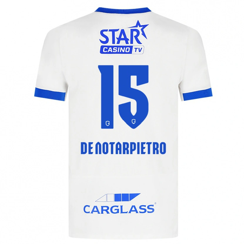 Danxen Barn Matteo De Notarpietro #15 Vit Blå Bortatröja Matchtröjor 2026/27 Tröjor T-Tröja
