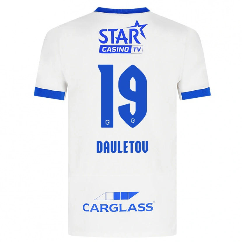 Danxen Barn Shakhmurat Dauletov #19 Vit Blå Bortatröja Matchtröjor 2026/27 Tröjor T-Tröja