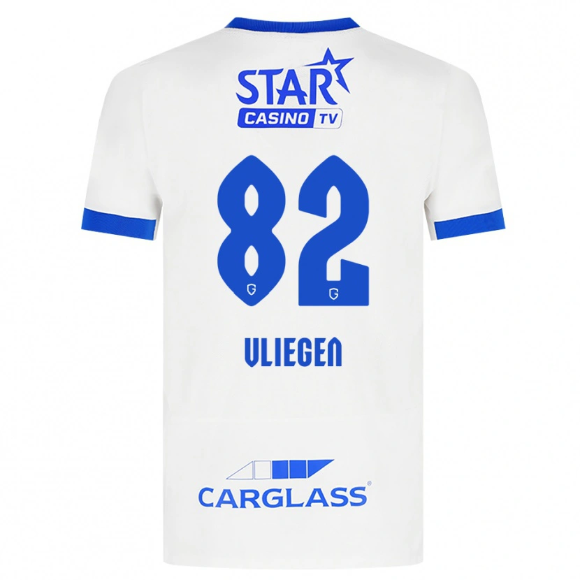 Danxen Barn Olivier Vliegen #82 Vit Blå Bortatröja Matchtröjor 2026/27 Tröjor T-Tröja