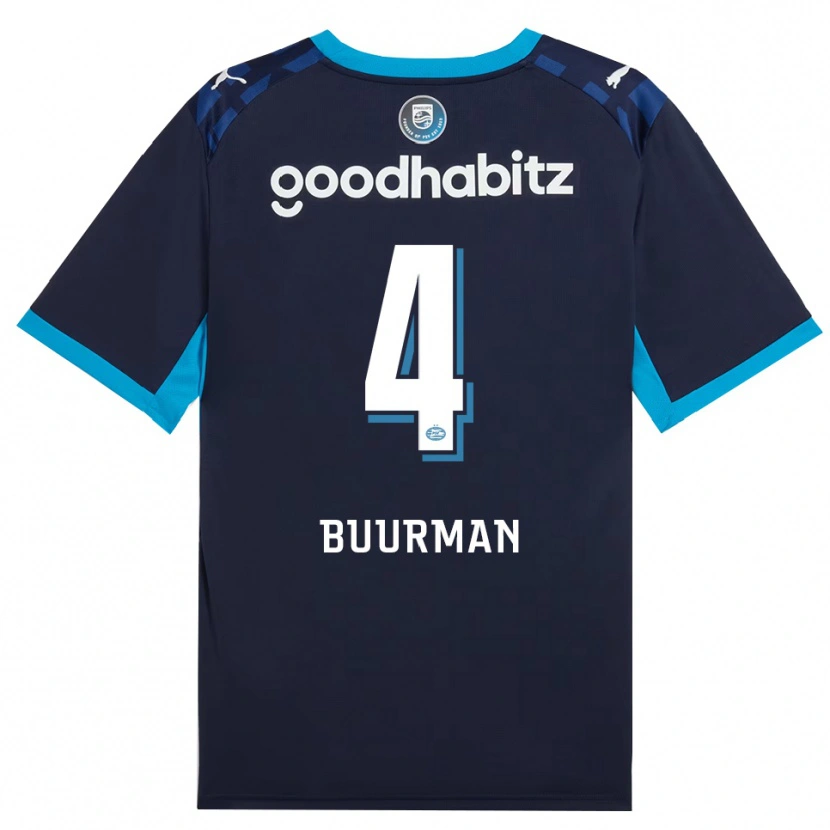 Danxen Barn Veerle Buurman #4 Kornblå Kungligblå Tredjesatsen Matchtröjor 2026/27 Tröjor T-Tröja