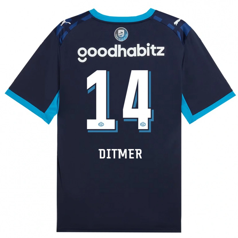 Danxen Barn Sébas Ditmer #14 Kornblå Kungligblå Tredjesatsen Matchtröjor 2026/27 Tröjor T-Tröja