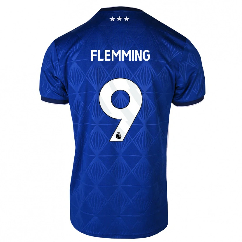 Danxen Barn Zian Flemming #9 Mellanblå Vit Röd Hemmatröja Matchtröjor 2026/27 Tröjor T-Tröja