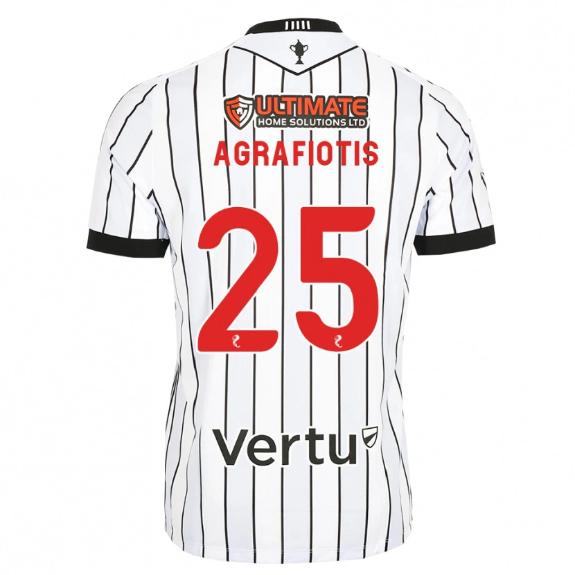 Danxen Barn Nikolas Agrafiotis #25 Vit Svart Röd Hemmatröja Matchtröjor 2026/27 Tröjor T-Tröja