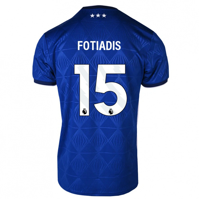Danxen Män Elias Fotiadis #15 Mellanblå Vit Röd Hemmatröja Matchtröjor 2026/27 Tröjor T-Tröja