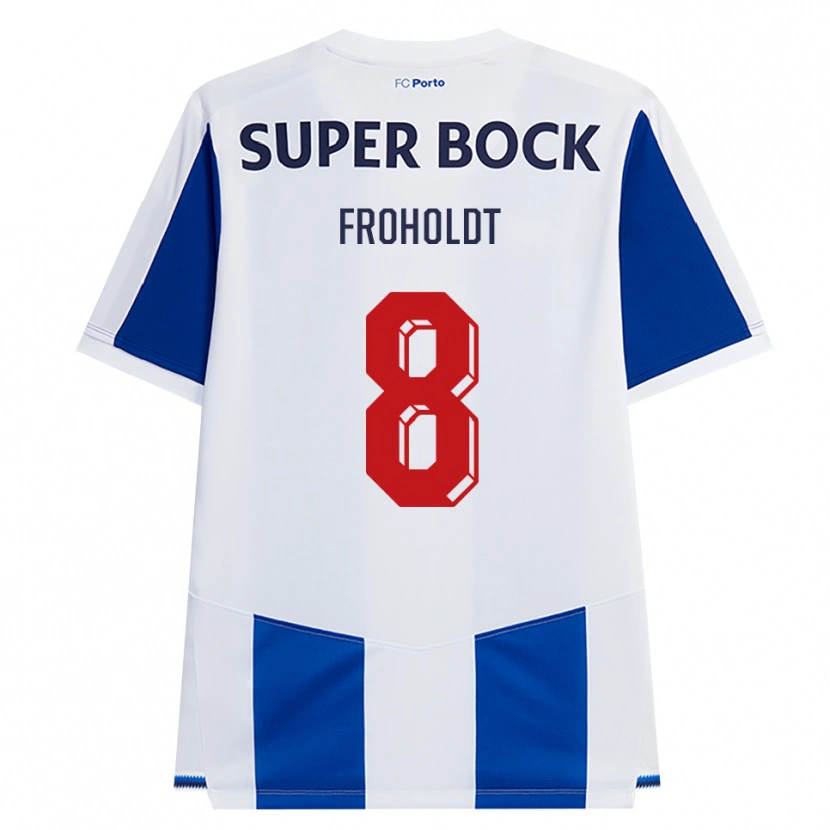 Danxen Män Victor Froholdt #8 Blå Vit Röd Hemmatröja Matchtröjor 2026/27 Tröjor T-Tröja