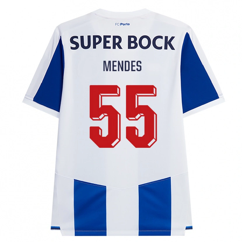 Danxen Män Joao Mendes #55 Blå Vit Röd Hemmatröja Matchtröjor 2026/27 Tröjor T-Tröja