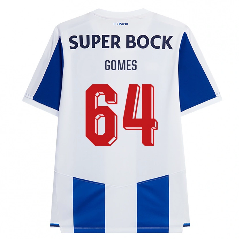 Danxen Män Luís Gomes #64 Blå Vit Röd Hemmatröja Matchtröjor 2026/27 Tröjor T-Tröja
