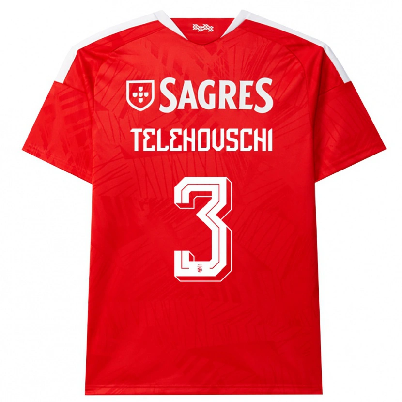 Danxen Män Dinis Telehovschi #3 Röd Vit Gul Hemmatröja Matchtröjor 2026/27 Tröjor T-Tröja