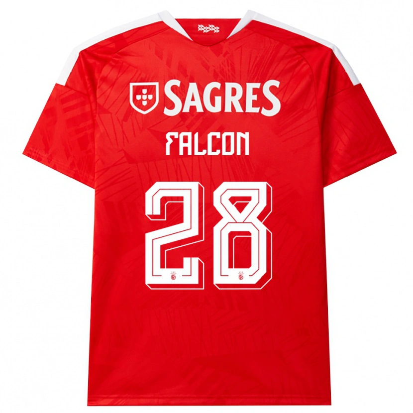Danxen Män Andrea Falcón #28 Röd Vit Gul Hemmatröja Matchtröjor 2026/27 Tröjor T-Tröja