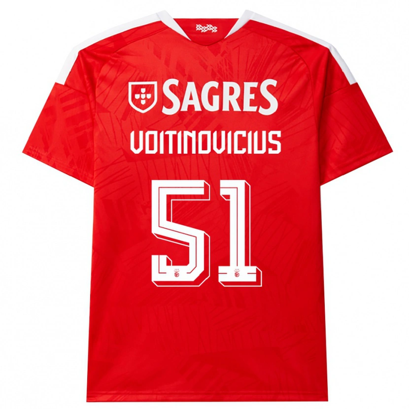 Danxen Män Arnas Voitinovičius #51 Röd Vit Gul Hemmatröja Matchtröjor 2026/27 Tröjor T-Tröja