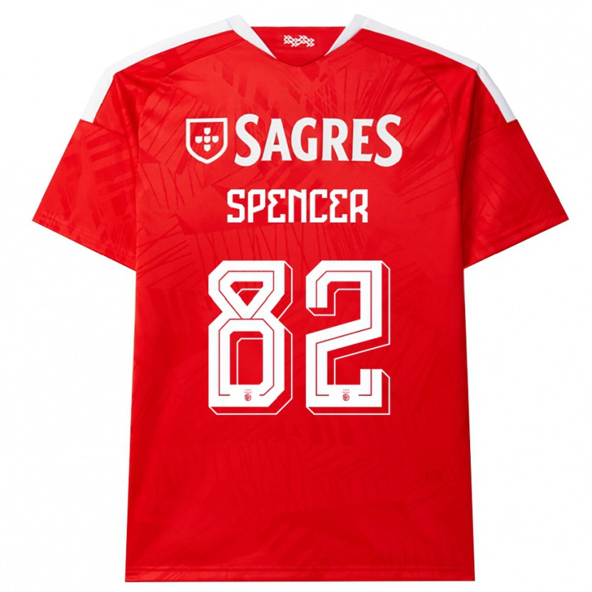 Danxen Män Diogo Spencer #82 Röd Vit Gul Hemmatröja Matchtröjor 2026/27 Tröjor T-Tröja