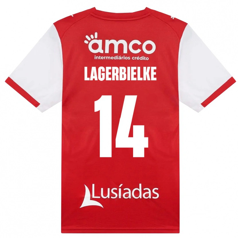 Danxen Män Gustaf Lagerbielke #14 Vit Röd Svart Hemmatröja Matchtröjor 2026/27 Tröjor T-Tröja