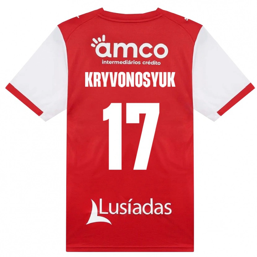 Danxen Män Leonardo Kryvonosyuk #17 Vit Röd Svart Hemmatröja Matchtröjor 2026/27 Tröjor T-Tröja
