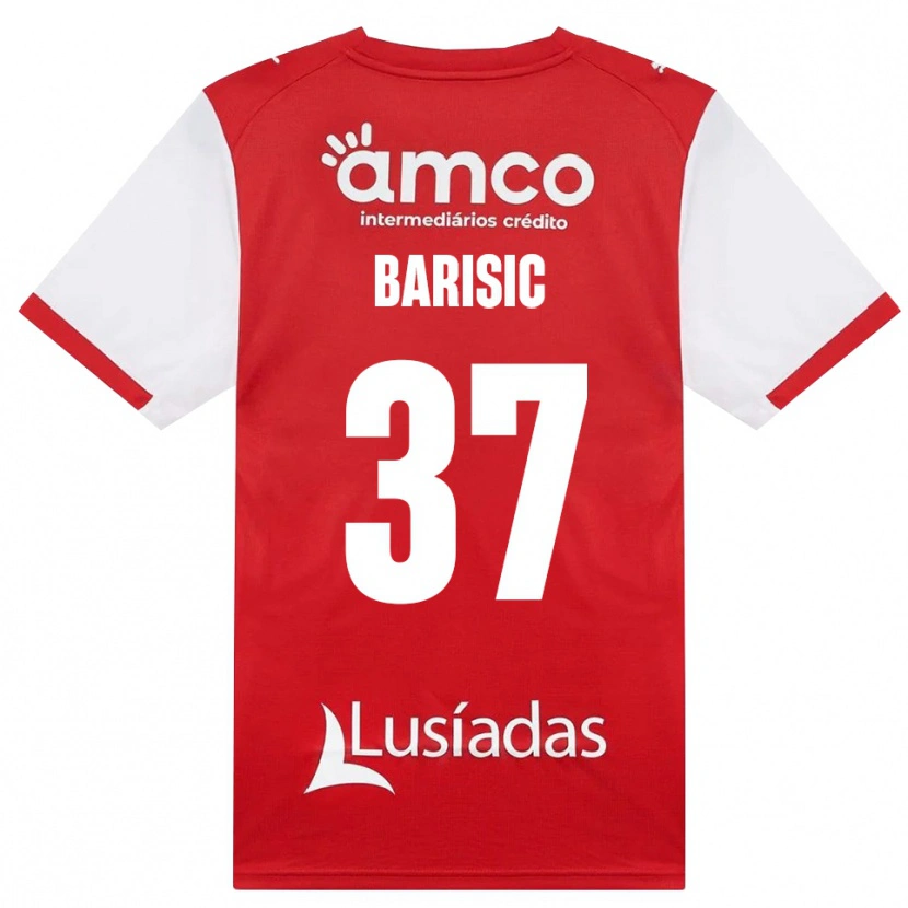 Danxen Män Adrian Barisic #37 Vit Röd Svart Hemmatröja Matchtröjor 2026/27 Tröjor T-Tröja