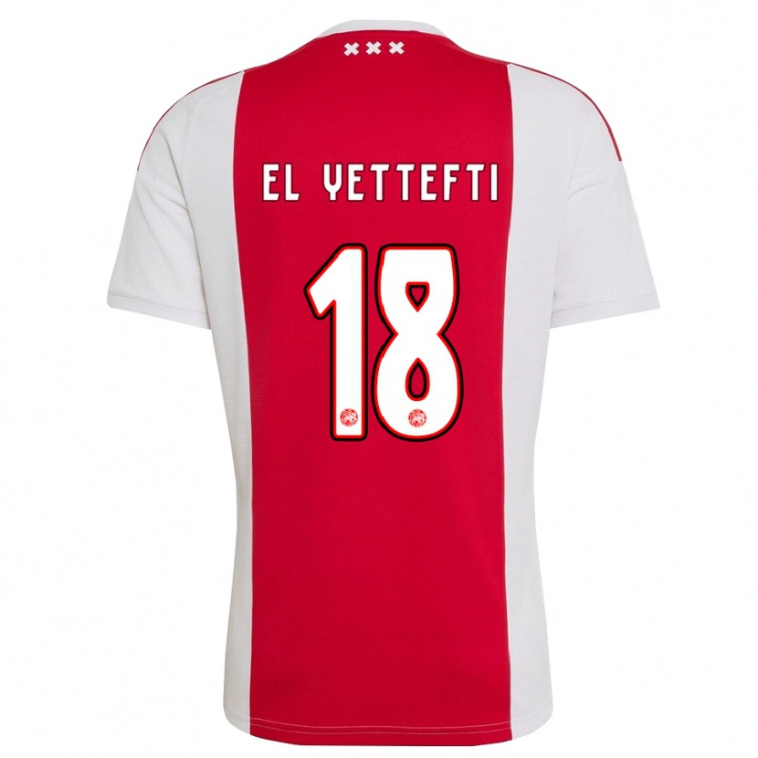 Danxen Män Adil Amghar El Yettefti #18 Röd Vit Gul Hemmatröja Matchtröjor 2026/27 Tröjor T-Tröja
