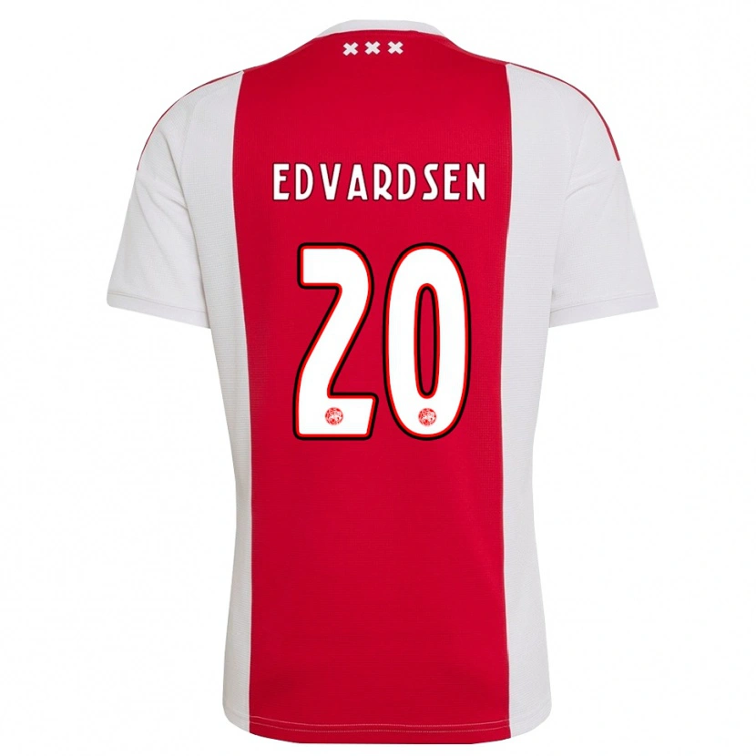Danxen Män Oliver Edvardsen #20 Röd Vit Gul Hemmatröja Matchtröjor 2026/27 Tröjor T-Tröja